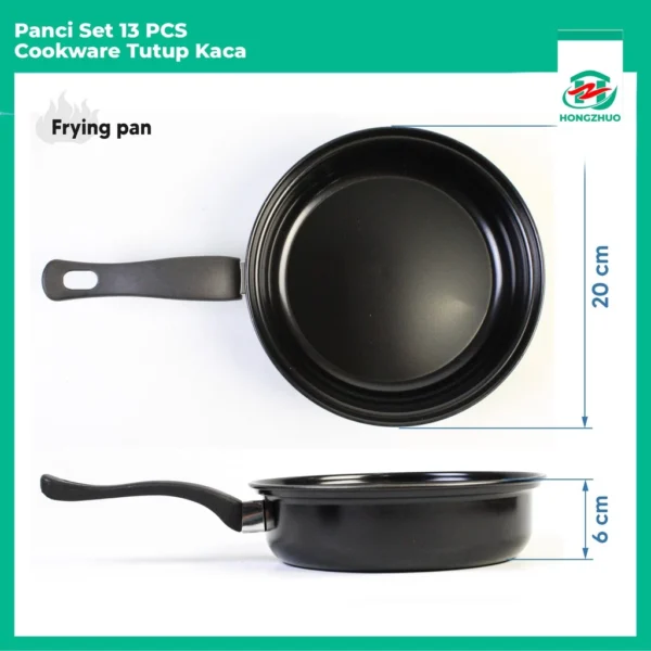 Hongzhuo Cookware Panci Set Wajan Penggorengan Spatula Set Isi 13Pcs 1 Set Frypan Saucepan - Image 6