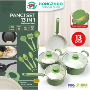 Hongzhuo Cookware Panci Set Wajan Penggorengan Spatula Set Isi 13Pcs 1 Set Frypan Saucepan